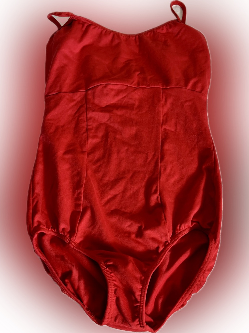 Revolution Dancewear Red Strappy Crisscross Back Leotard Petite Adult PA XS